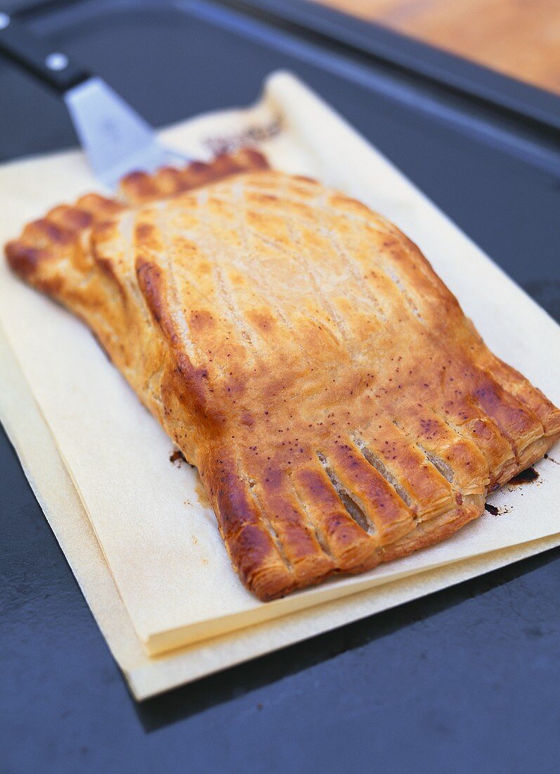 Salmon and ginger in puff pastry