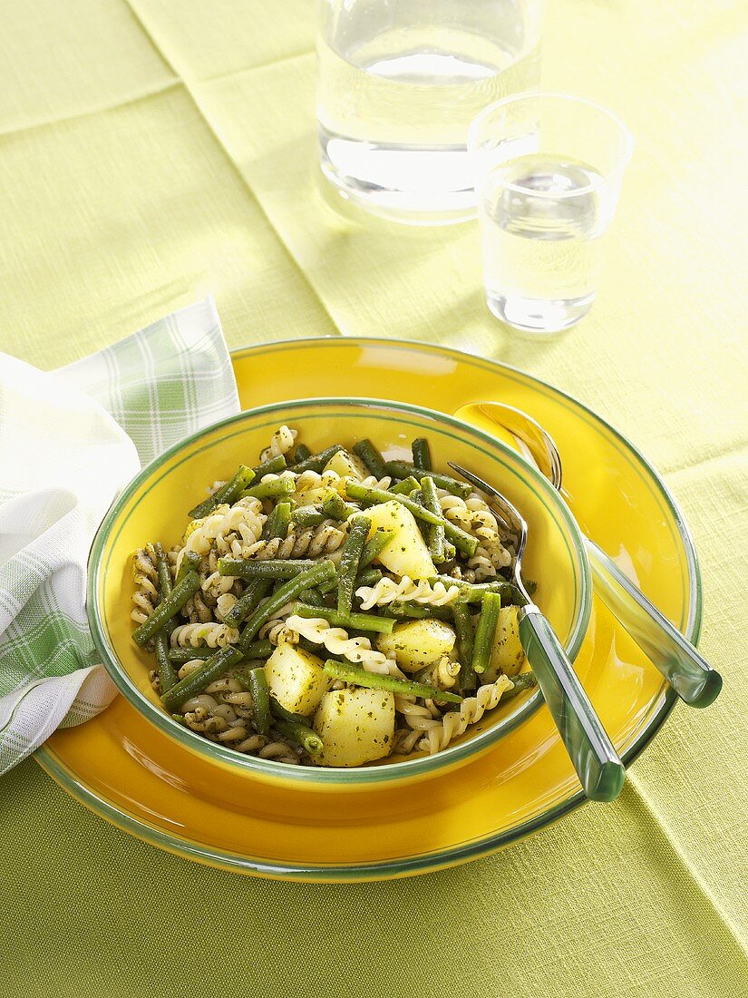 Pasta alla ligure (Nudeln mit Kartoffeln & Bohnen, Italien)