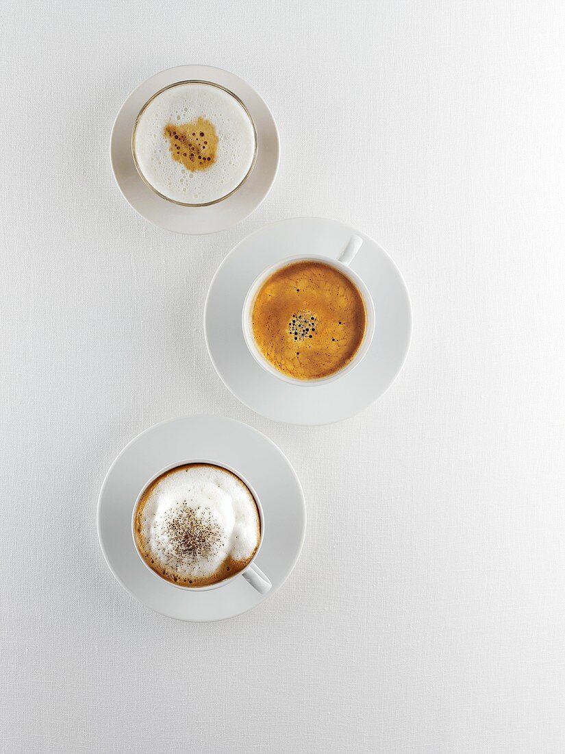 Cappuccino, Café Crema & Café Latte