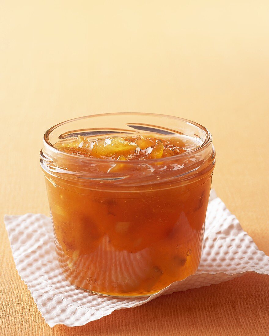 Peach, pineapple and ginger jam