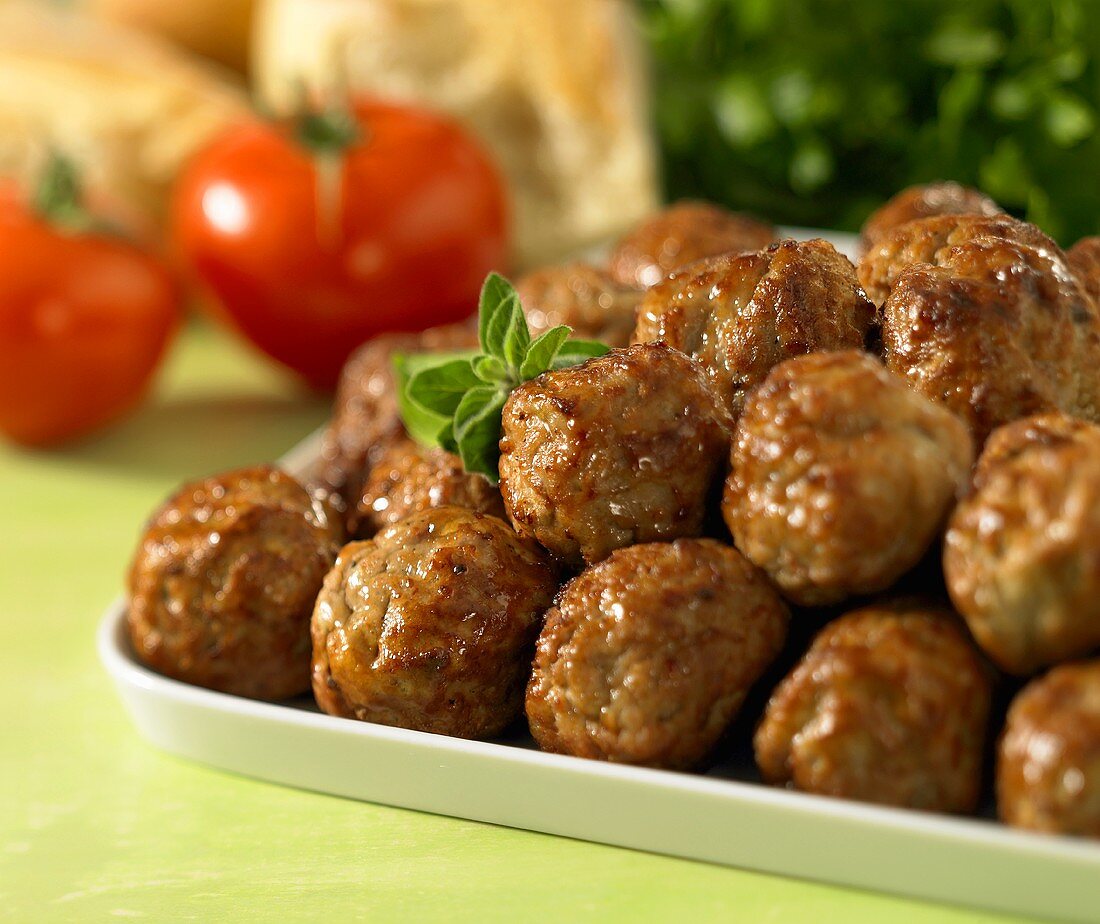 Meatballs on a platter