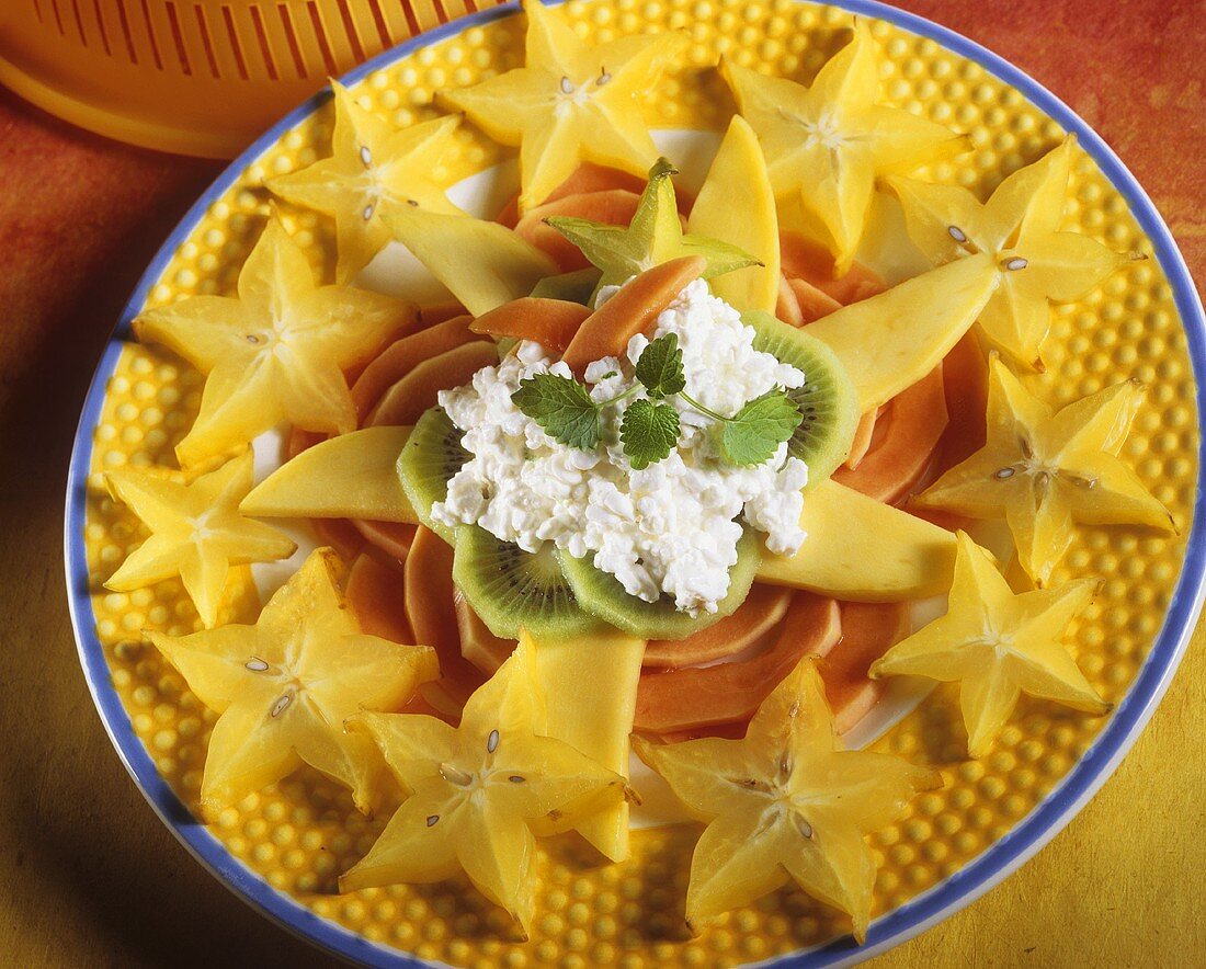 Exotic fruit with coconut cheese
