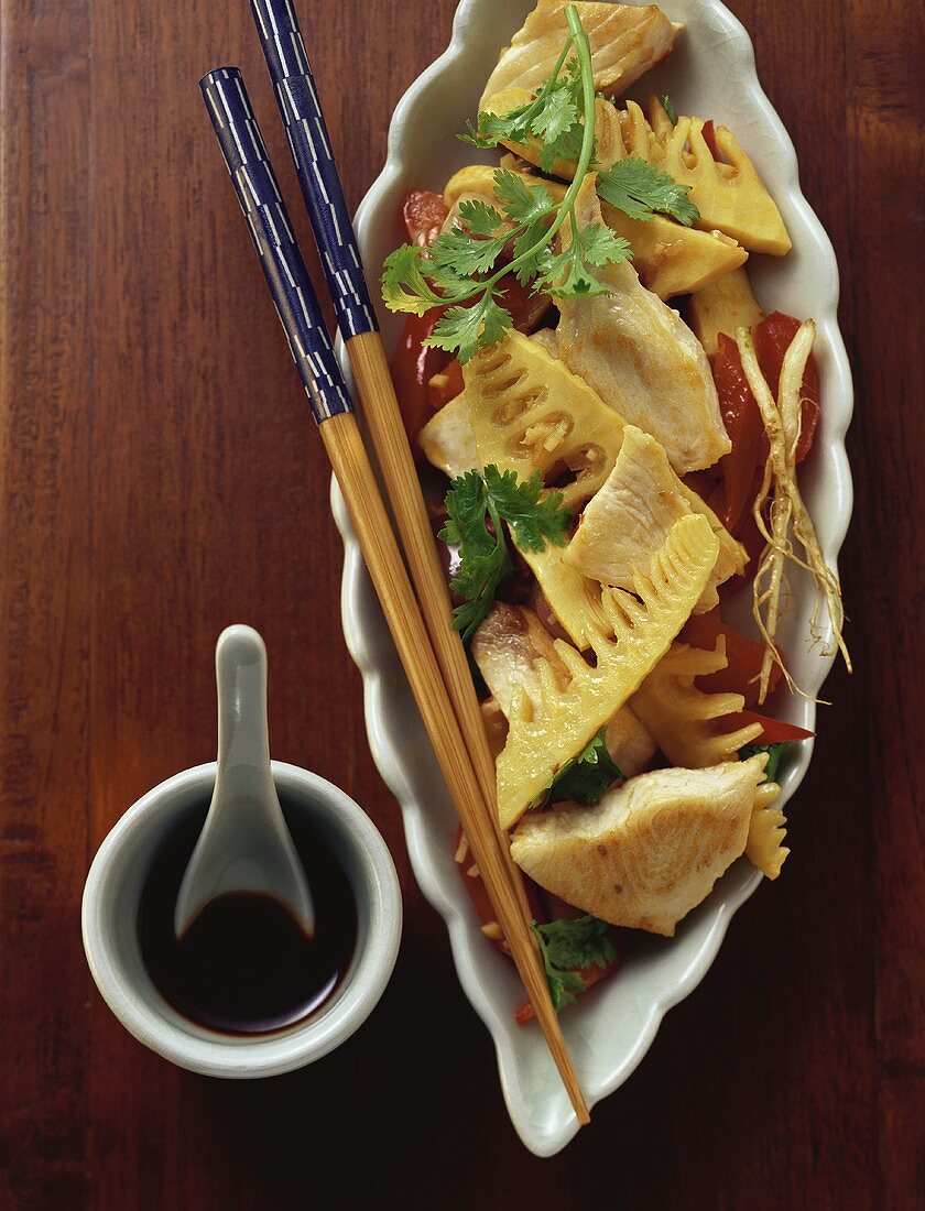 Swordfish with bamboo and tamarind sauce
