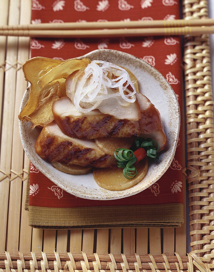 Teriyaki chicken with radish
