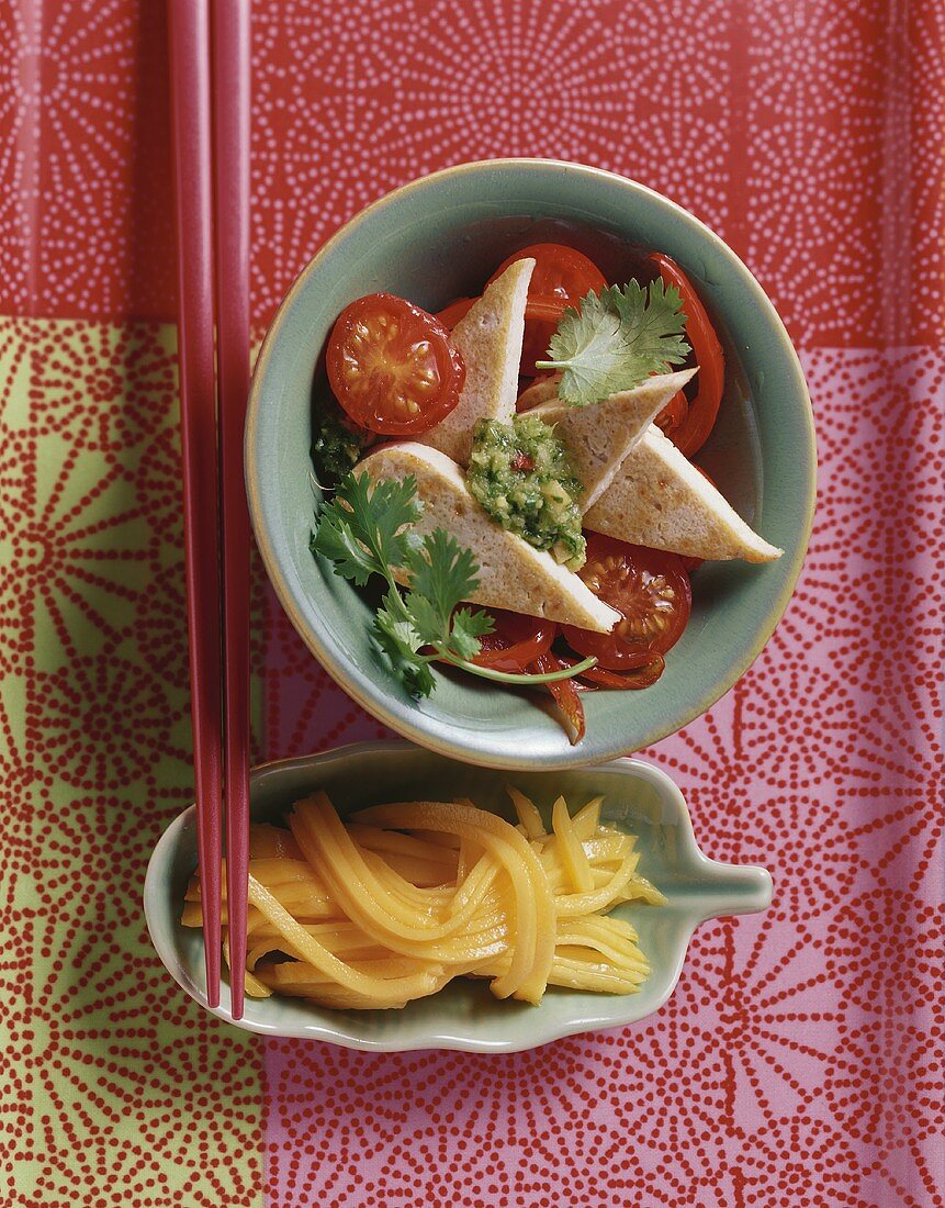 Tofu mit Ingwer-Koriander-Paste