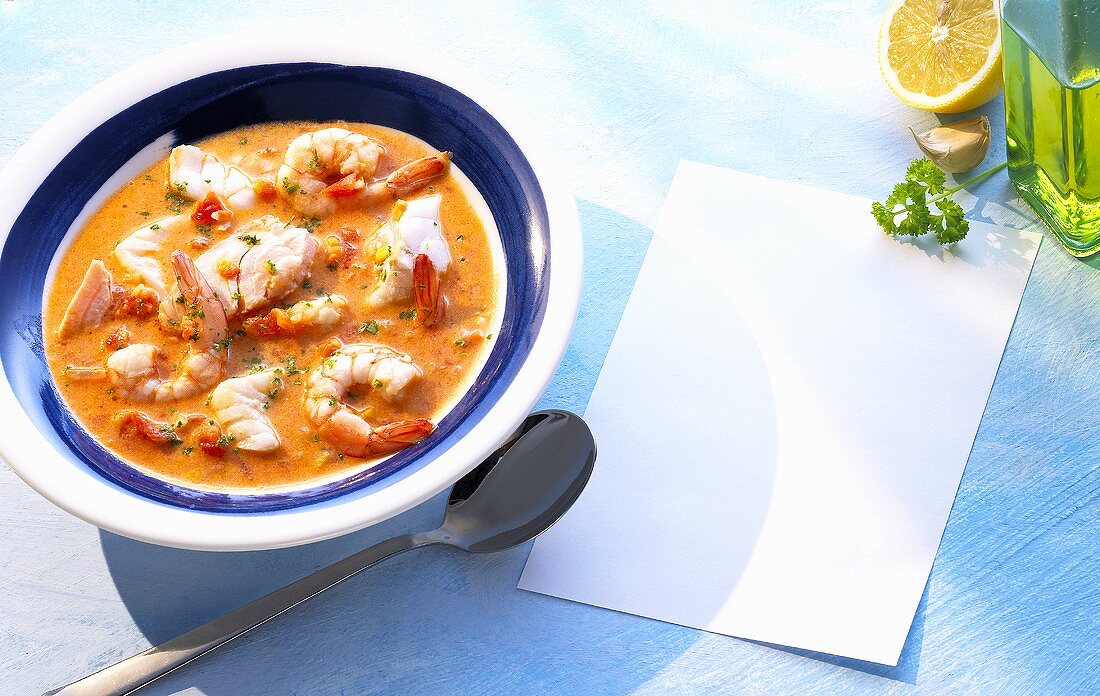 Fish soup with shrimps