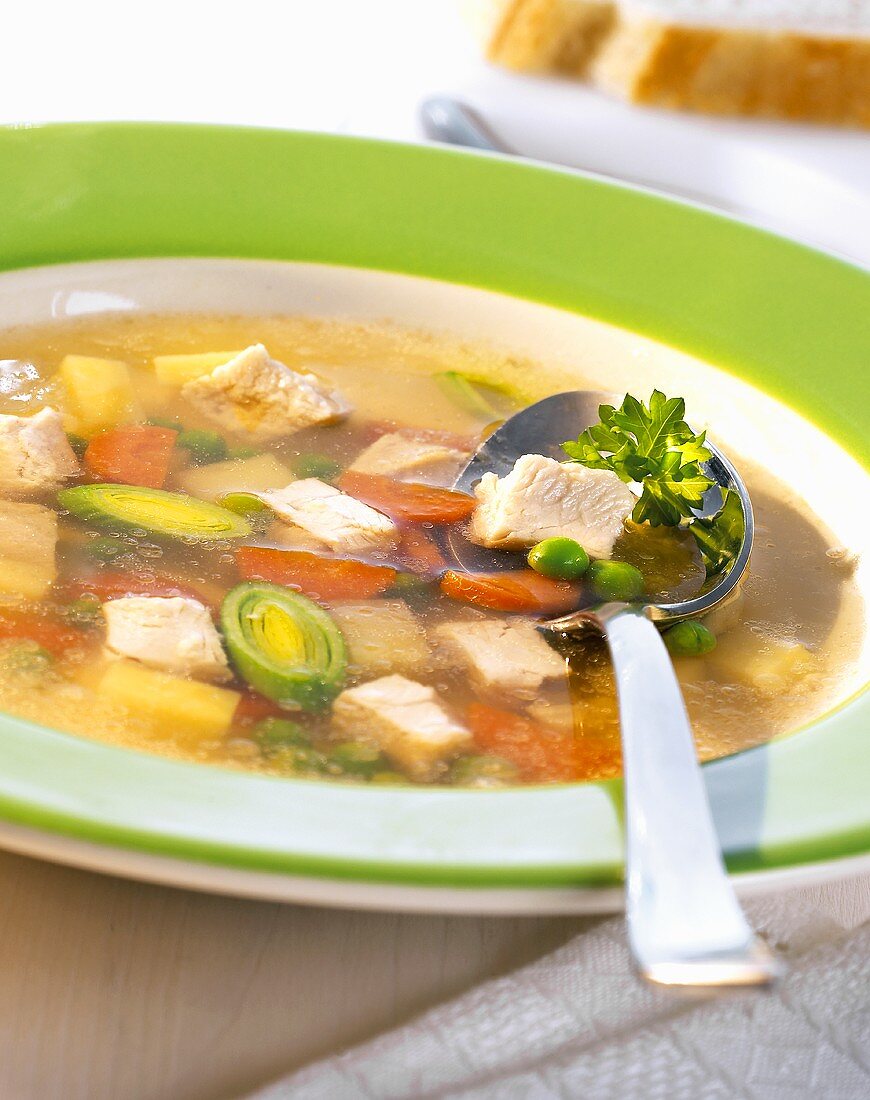 Chicken soup with vegetables