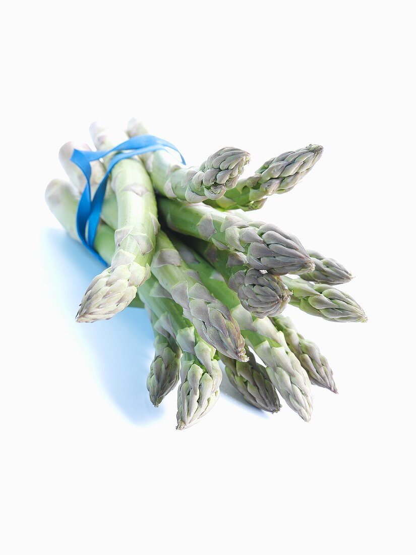 A bundle of green asparagus