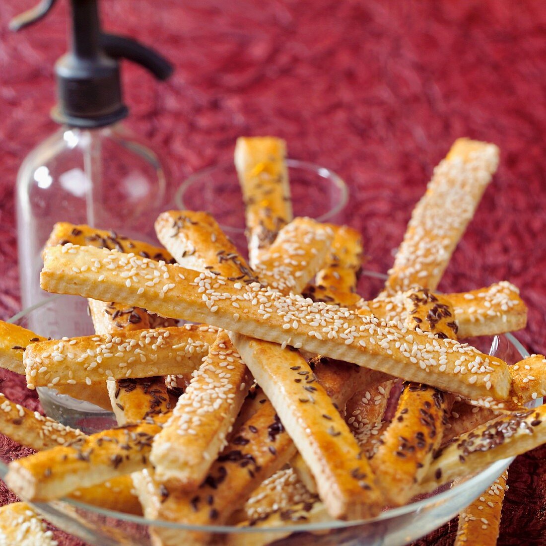 Savoury sticks with sesame and caraway