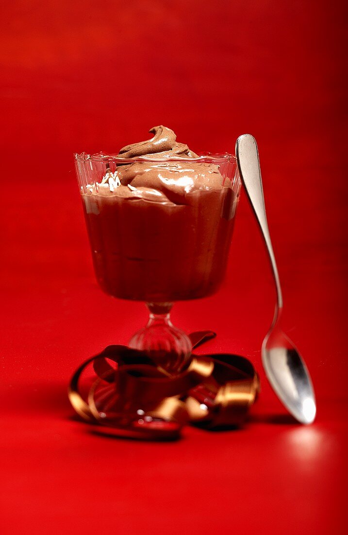 Chocolate cream in a glass