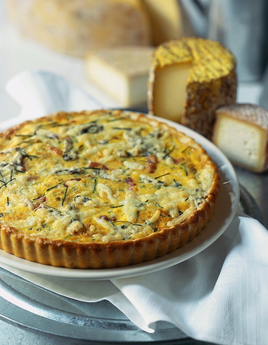 Quiche with five different cheeses