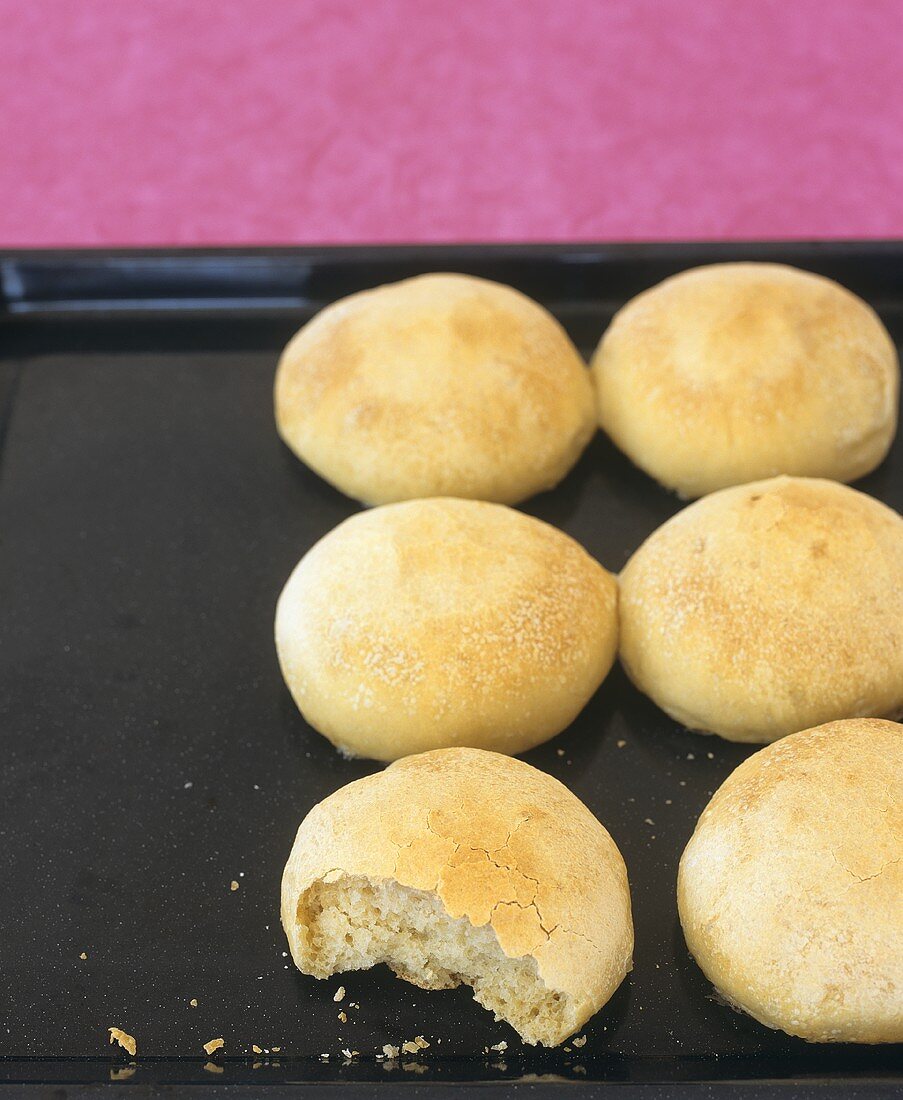 Spelt rolls on baking tray