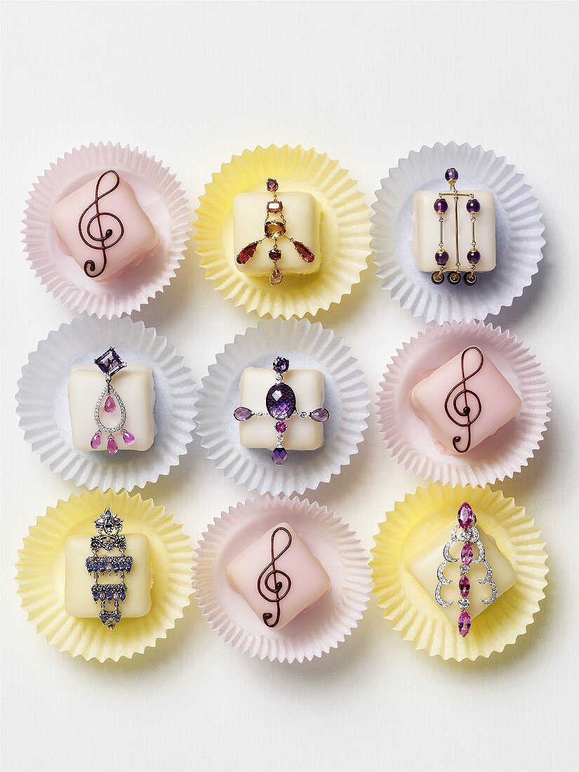 Sweets decorated with earrings