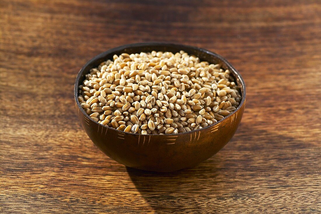 Wheat in a small bowl