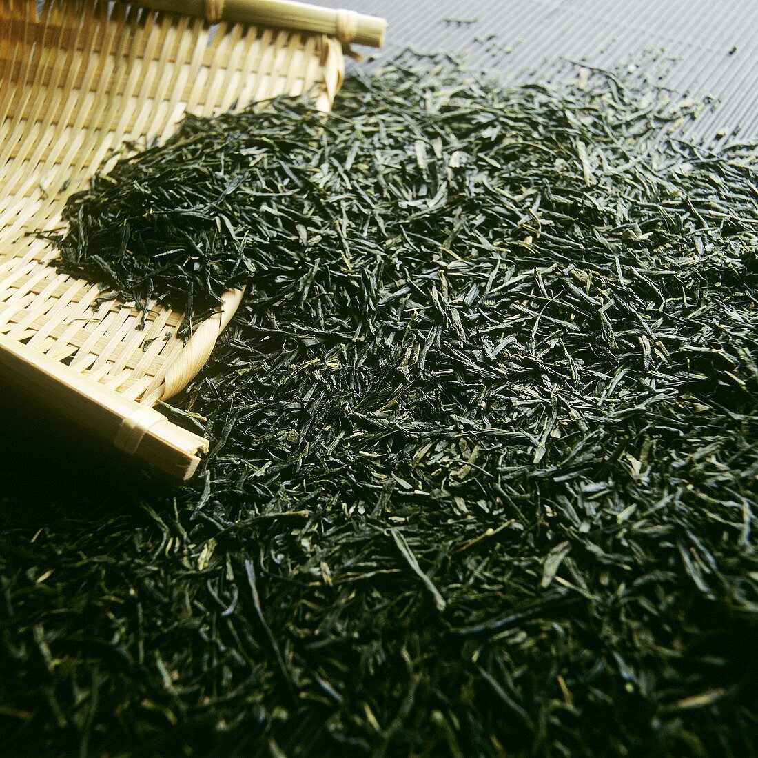 Grüner Tee, getrocknete Blätter