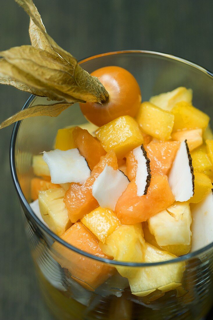 Exotic fruit salad with coconut