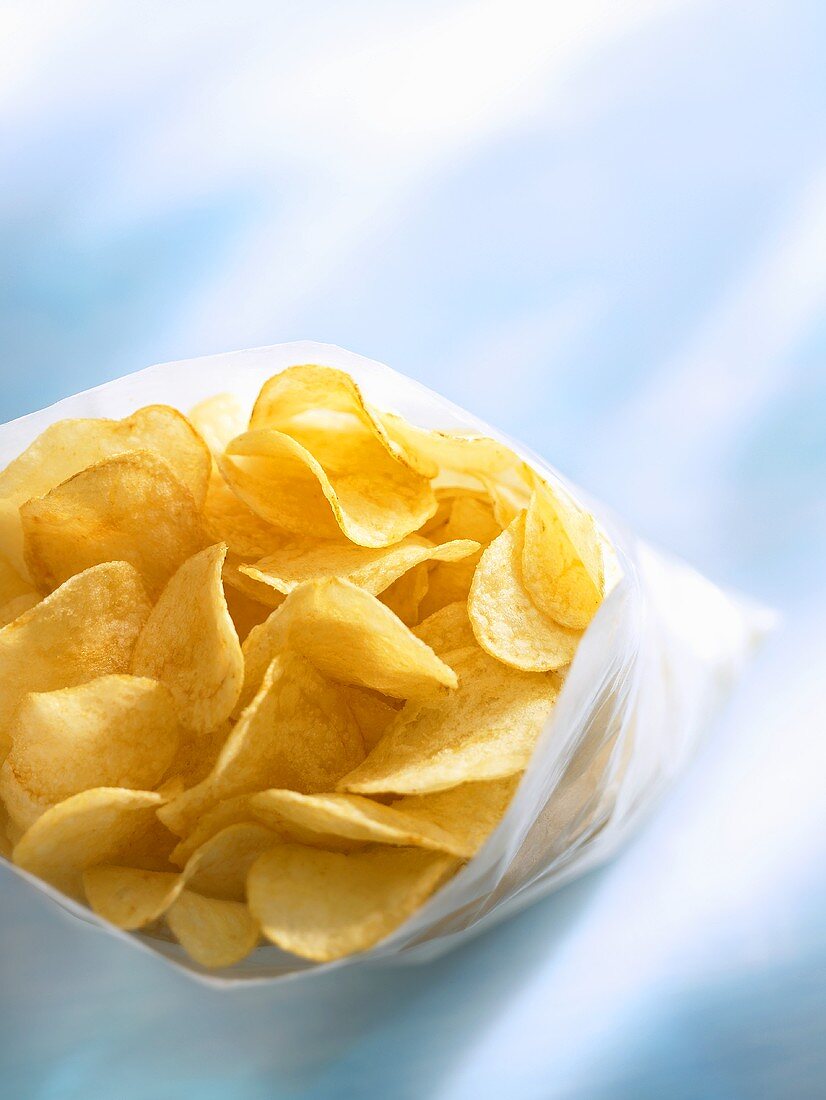 Potato crisps in a bag