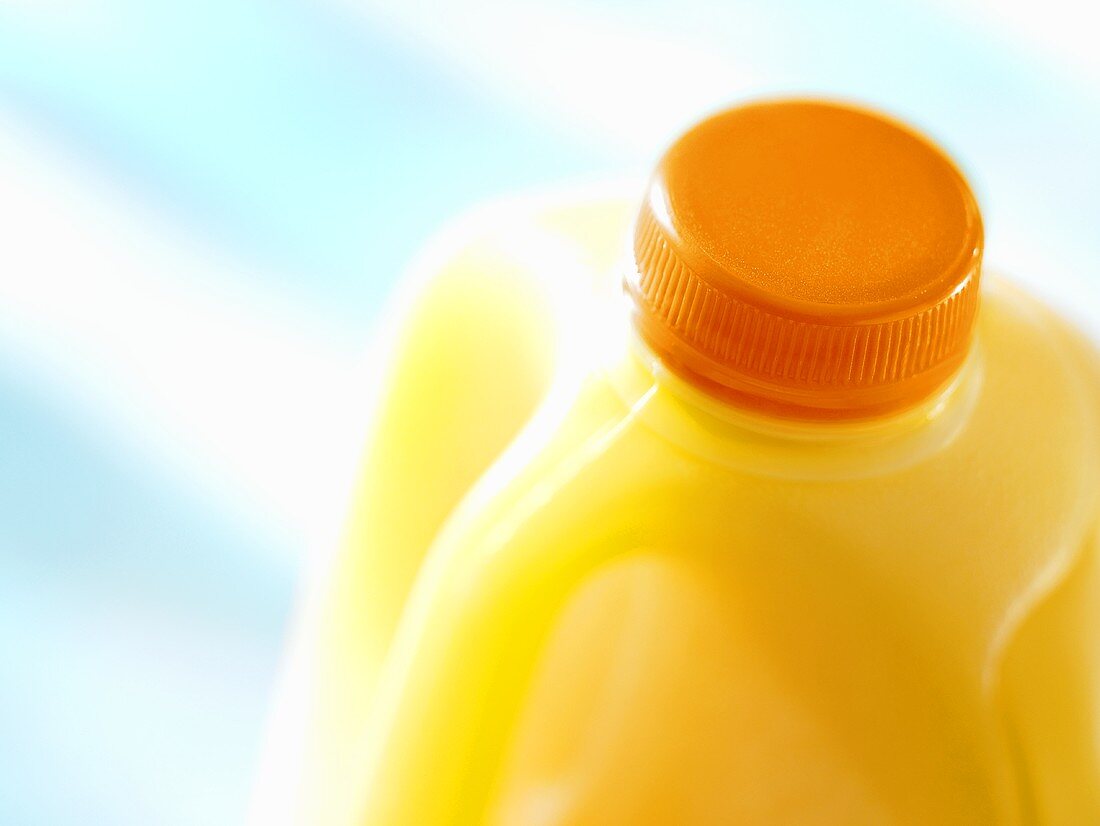 Orange juice in a plastic bottle