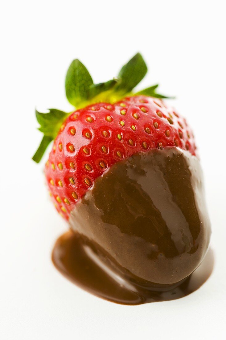 A chocolate-dipped strawberry