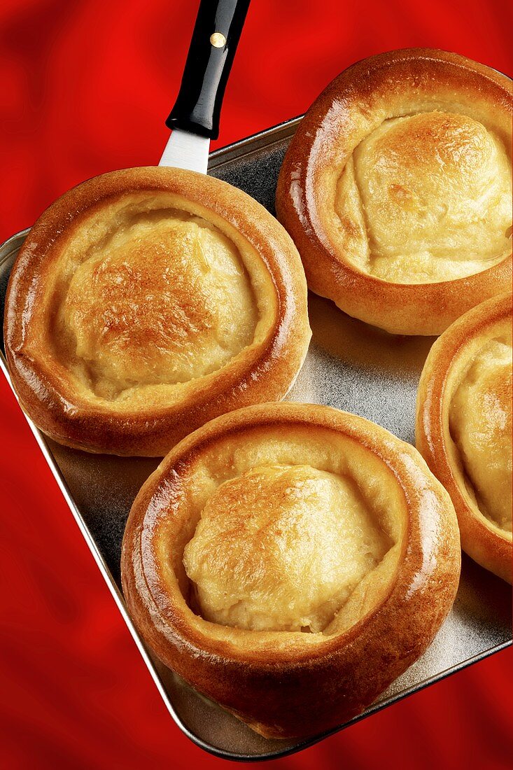 Yorkshire puddings on a platter