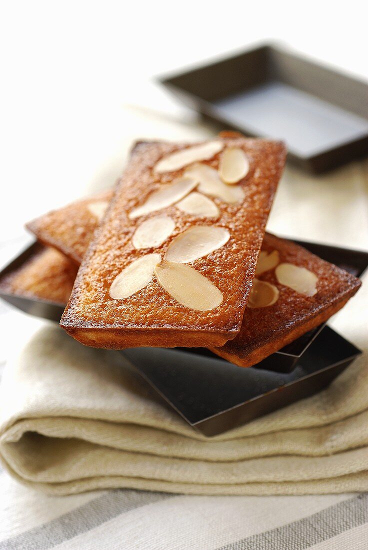 Almond fingers with baking tins