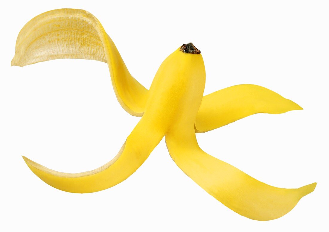 Eine aufgestellte Bananenschale