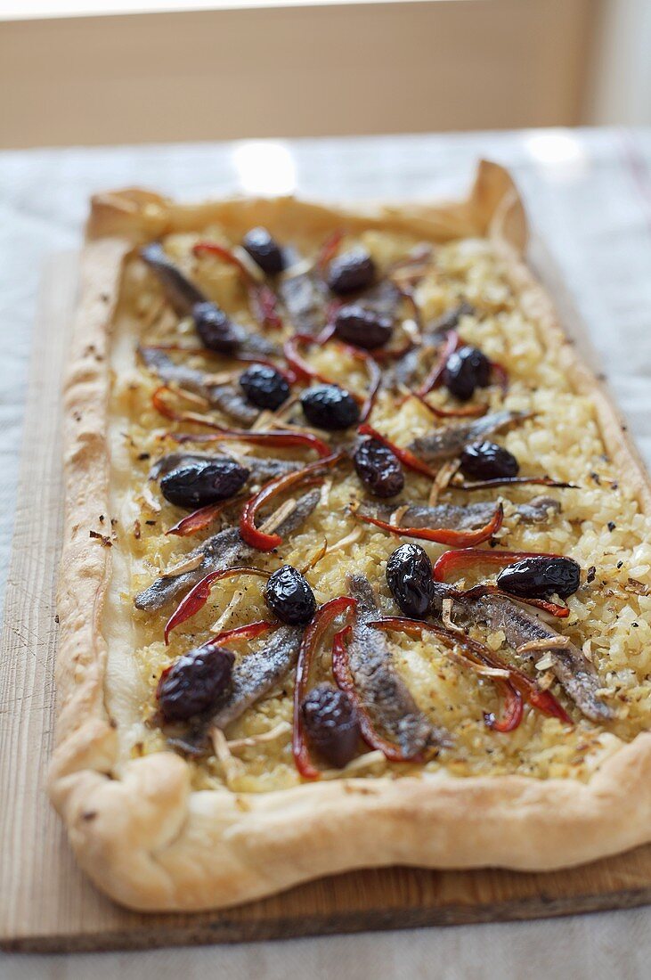 Pissaladière (Onion and anchovy tart,  Nice)