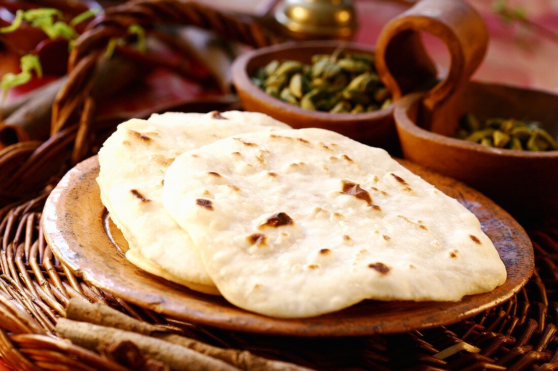 Chapatis (Indian flatbread cooked in frying pan)