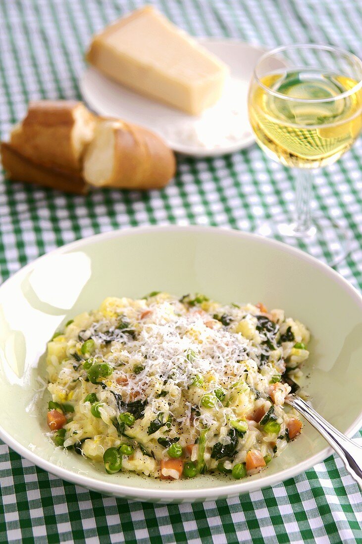 Vegetable risotto with grated Parmesan