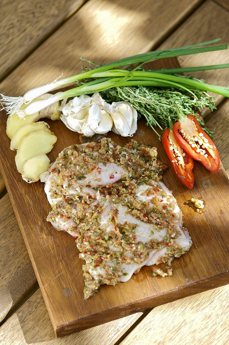 Ingredients for marinated chicken