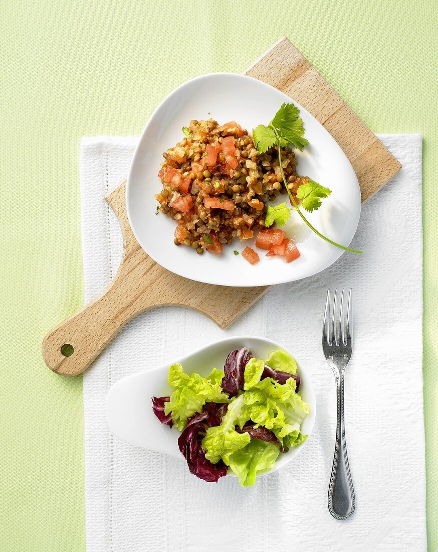 Lentils with fresh ginger