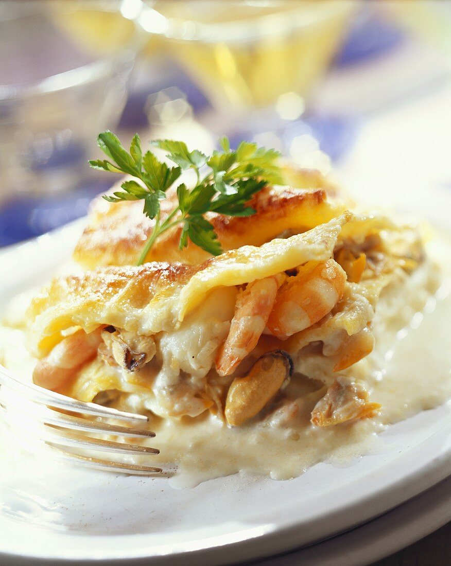 Seafood lasagne