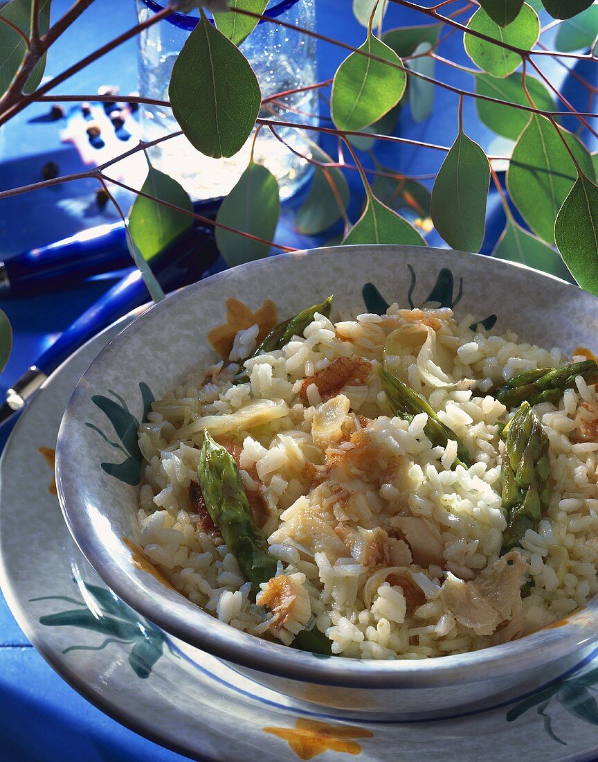 Krabben-Risotto mit Spargelspitzen