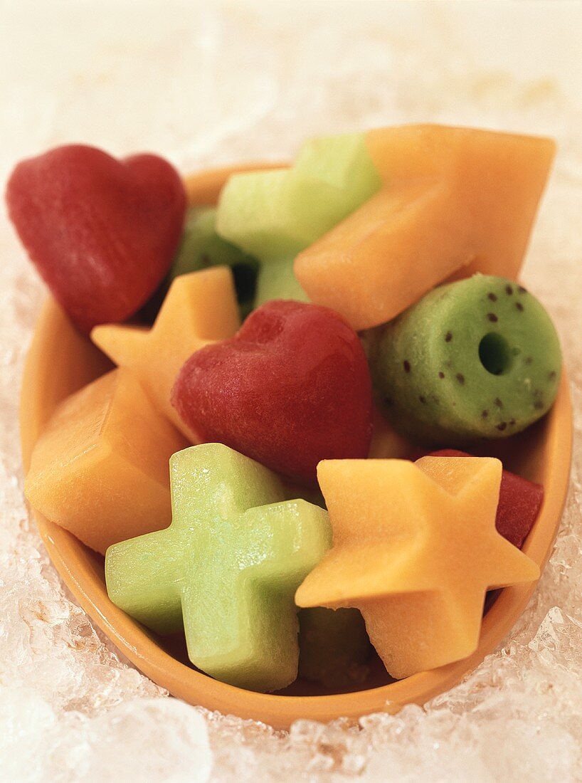 Fruit sorbet in various shapes