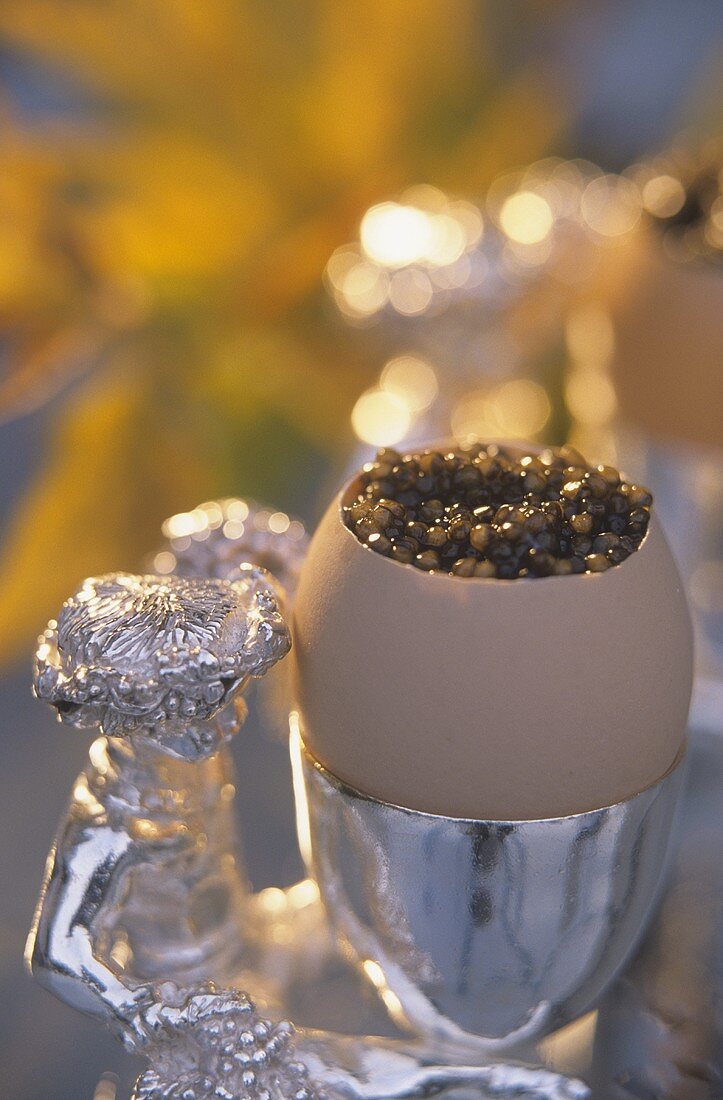 Egg with caviar