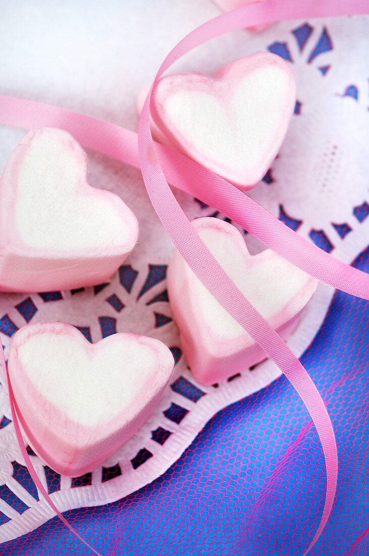 Marshmallow-Herzen zum Valentinstag