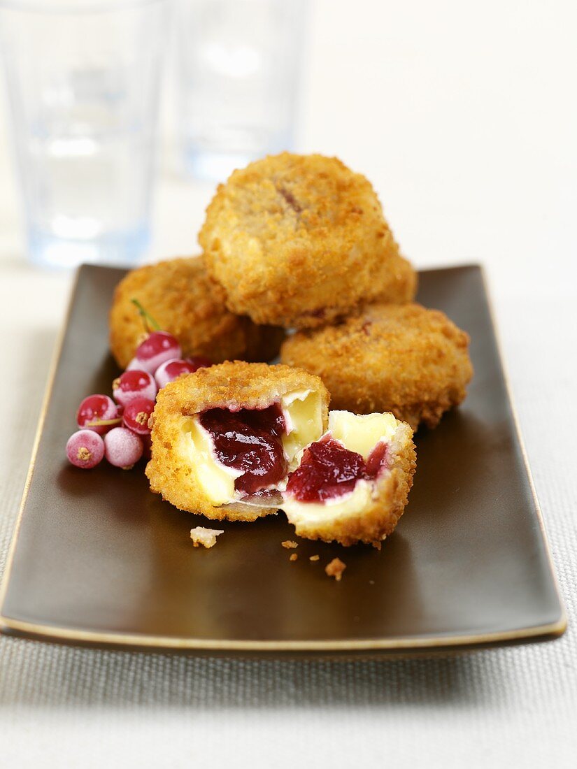 Deep-fried Camembert with cranberries