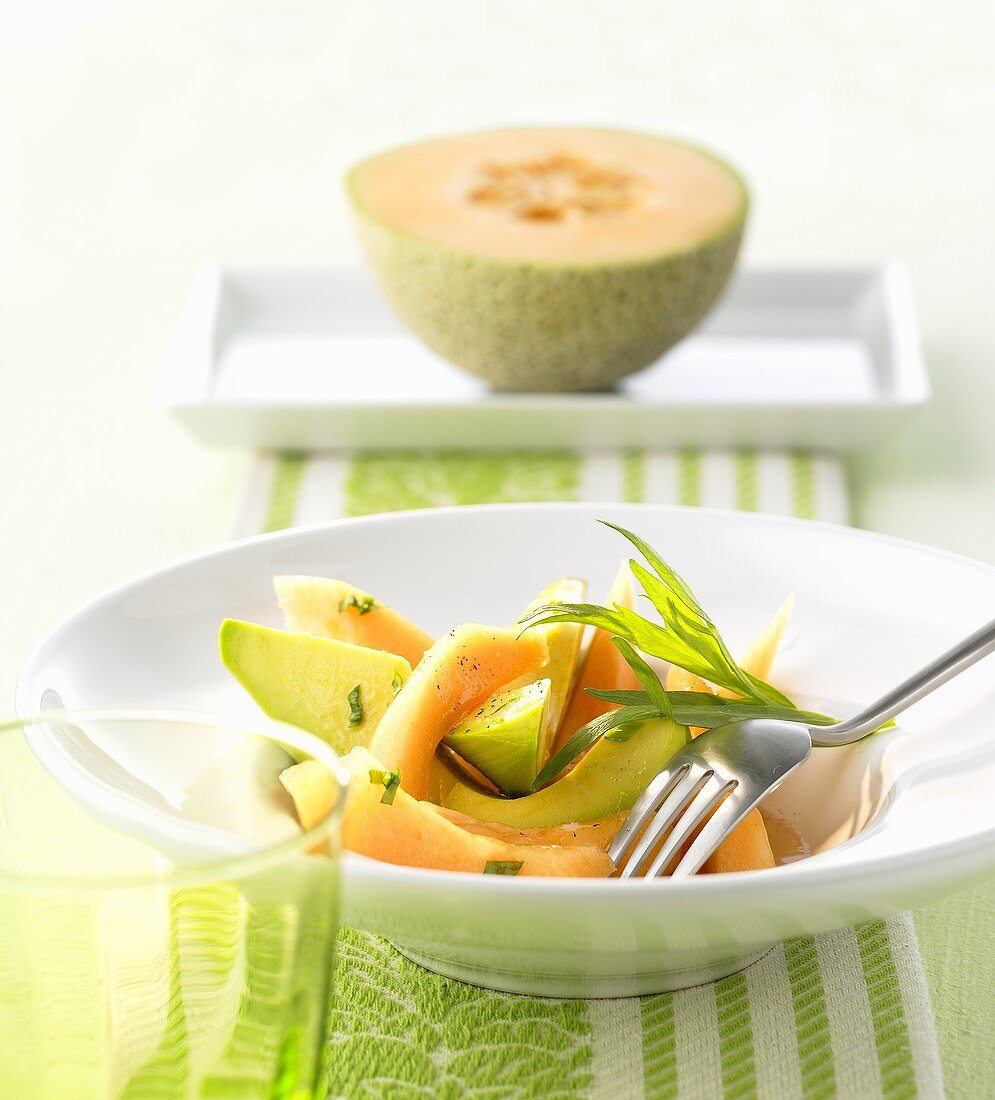 Melon and avocado salad