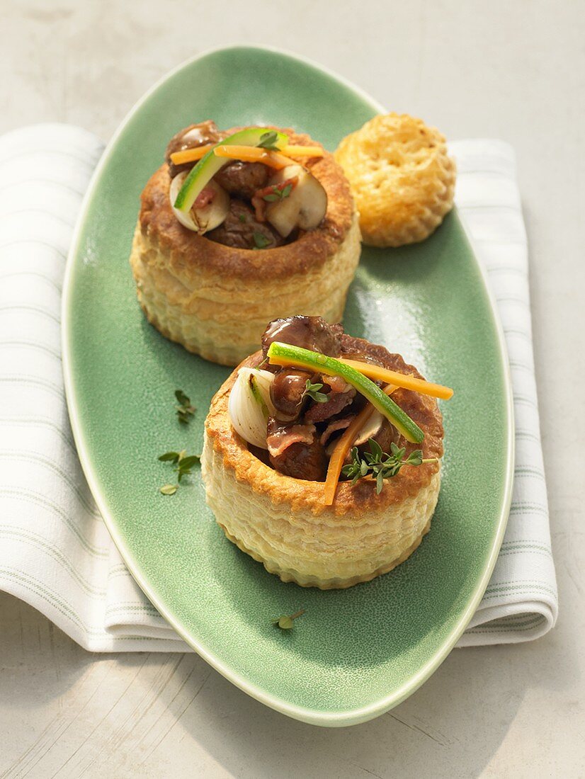 Beef and mushroom vol-au-vents