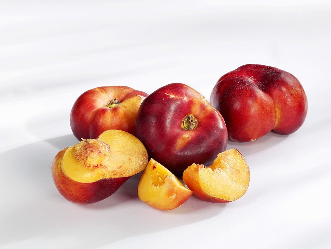 Half and whole nectarines