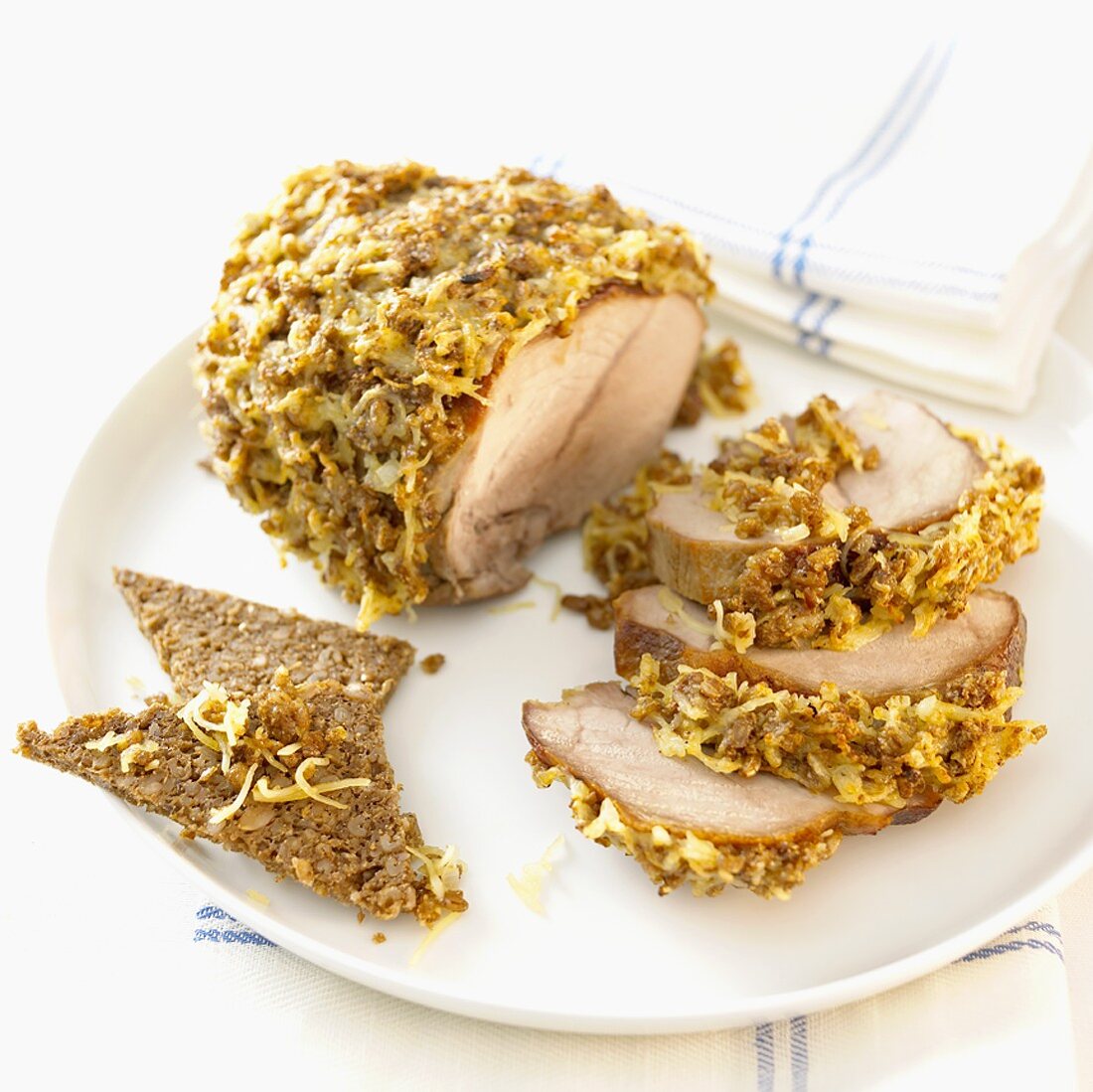 Roast pork with onion crust