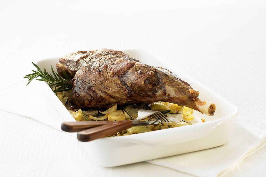 Roast leg of lamb