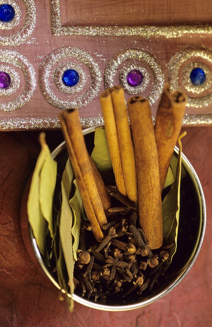 Indian spices in a small bowl