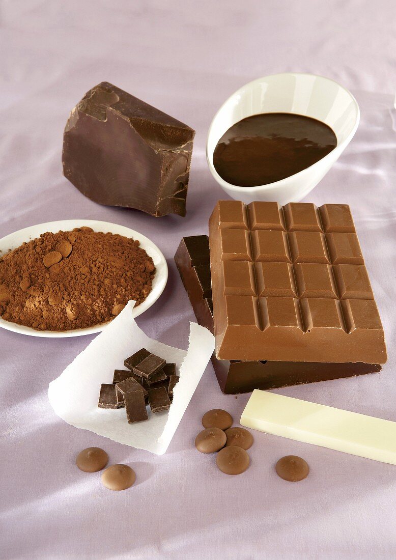 Schokolade in verschiedenen Formen