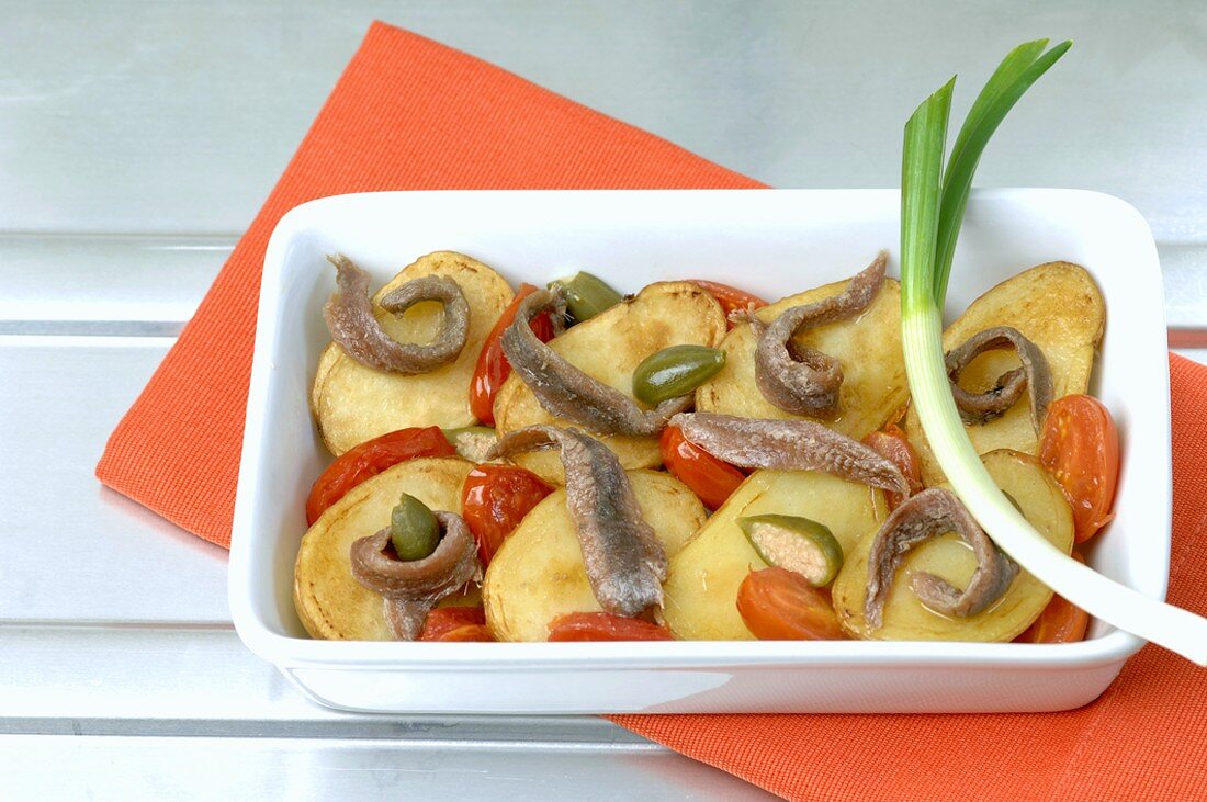 Anchovies with potatoes