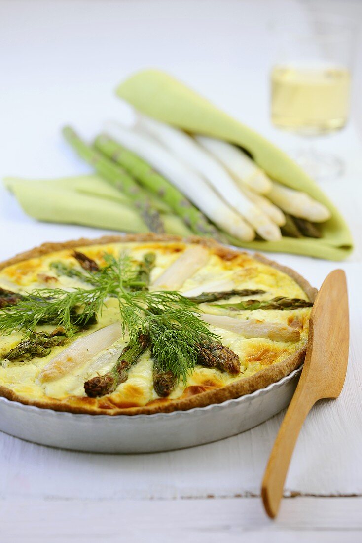 Spargelquiche mit Dill