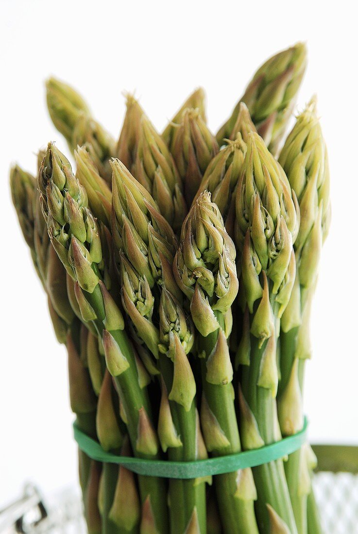 A bundle of green asparagus