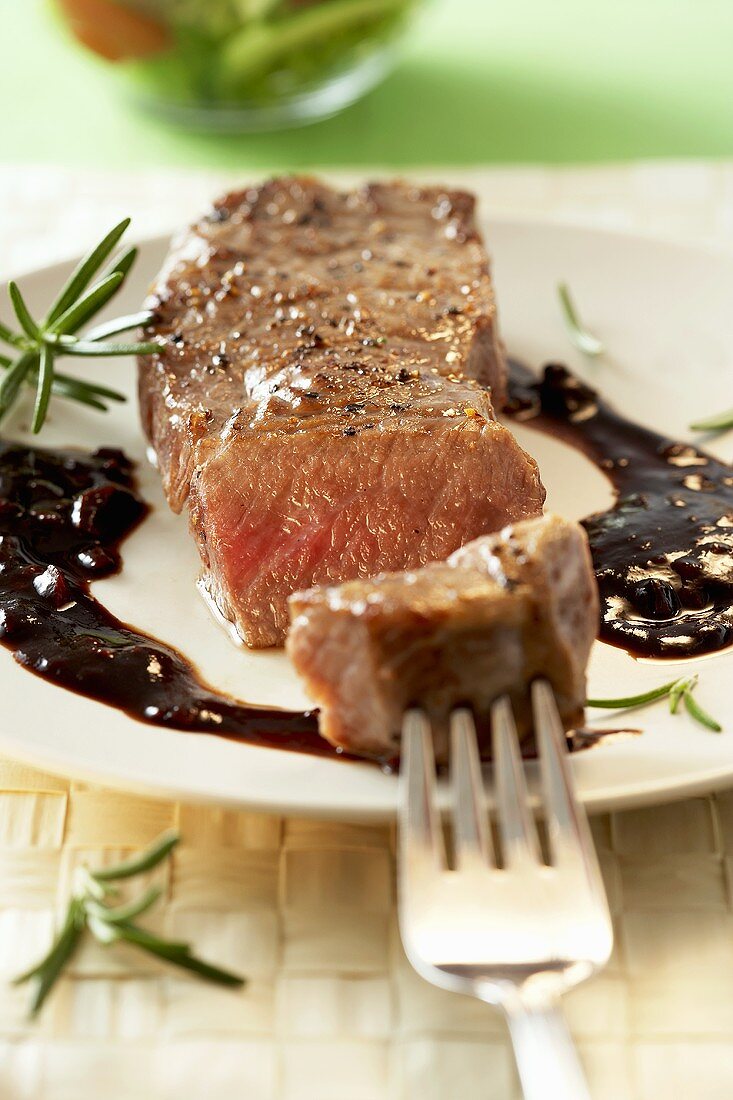 Rumpsteak mit fruchtiger Sauce