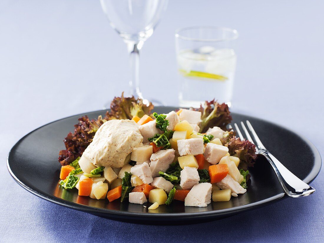 Chicken and mixed vegetable dish
