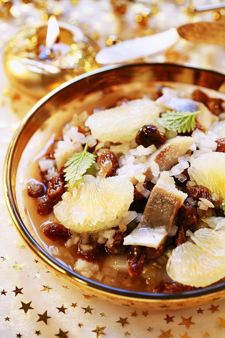 Fruity herring salad